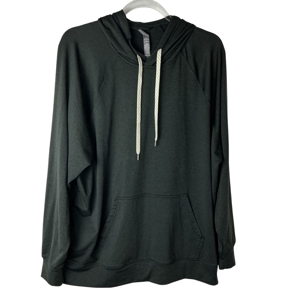 Vuori Halo Essential Hoodie Womens Large Black Heather VW279 Pullover DreamKnit